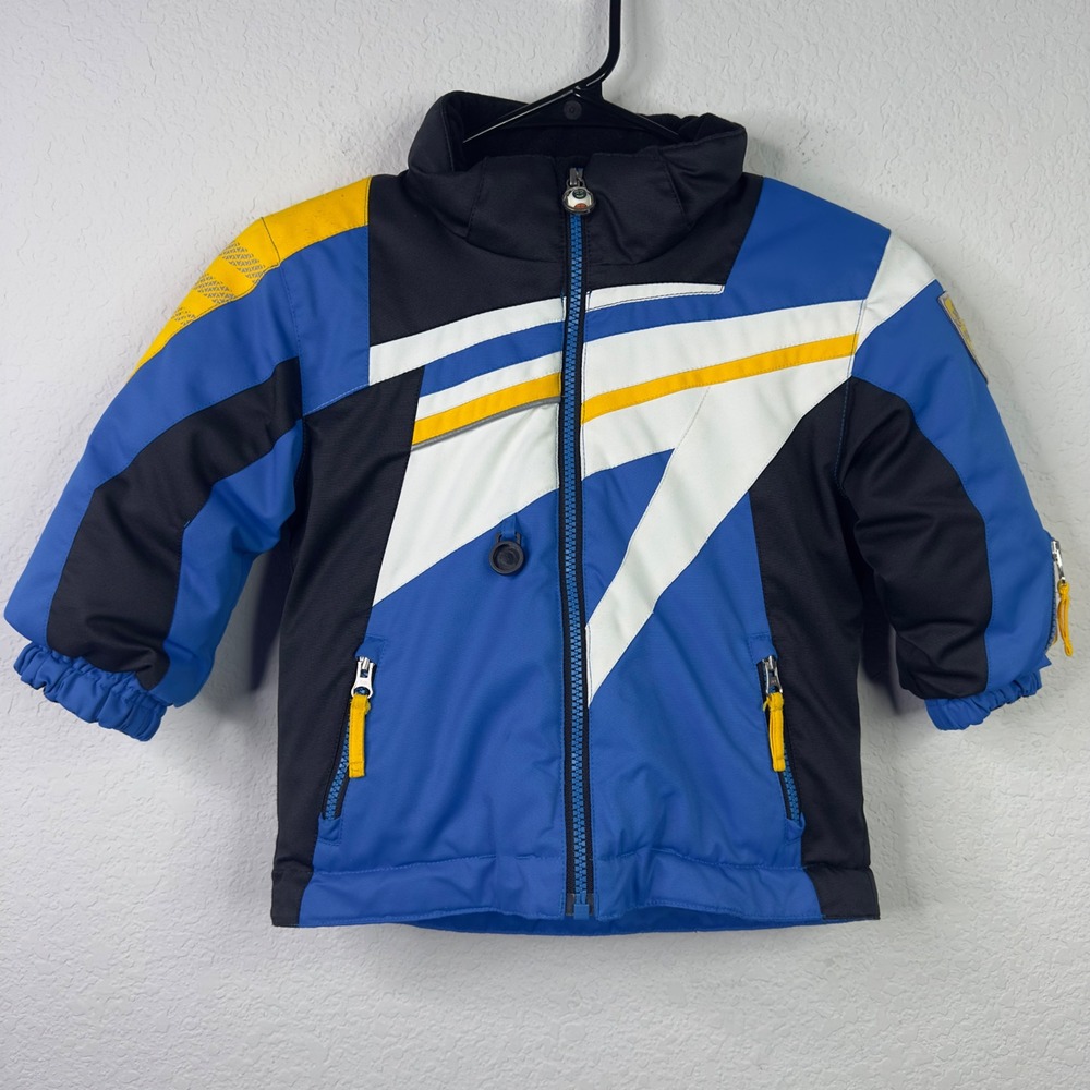 Obermeyer Ski Jacket Kids 2 Blue Yellow Colorblock Snowboard Winter Outdoor‎